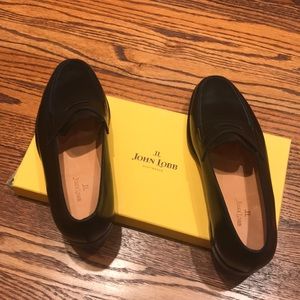 John Lobb Men’s Black Leather Loafers Size 8